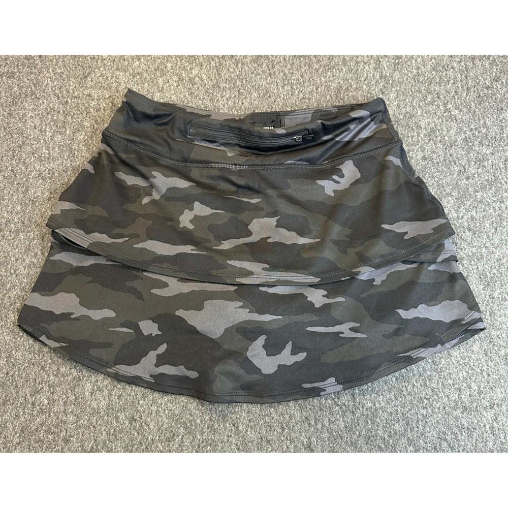 Athleta Swing Camo Skort Tiered Ruffle Active Skirt Shorts Girls Size XL 14 - Picture 2 of 15